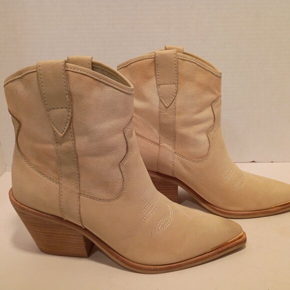 DOLCE VITA "Nashe" Women's Size 8.5 Vanilla Nubuck Western-Style Ankle Booties - Picture 8 of 12